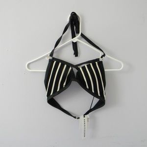 Robin Piccone b&w striped halter bikini top